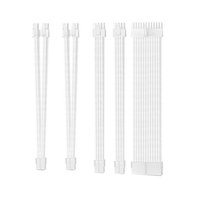 Cable de extensión de nailon blanco trenzado de 8 pines 6 + 2 pines SATA 8P 4 + 4 pines ATX 24 pines para placa base ordenador PC módulo de alimentación