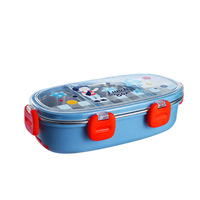 Boîte à lunch isotherme en acier inoxydable anti-fuite pour étudiants, enfants, micro-ondable, type bento