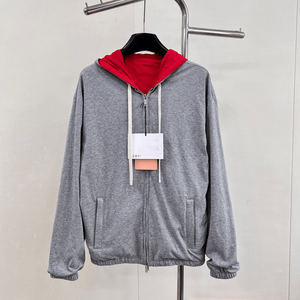 Women Hooded Windbreaker <b>Jacket</b> Contrast Lining Zip Up Drawstring Casual Outerwear - Product Image 3