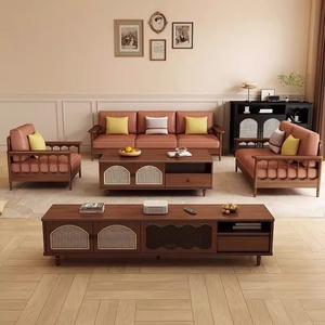 Mueble de <span class=keywords><strong>TV</strong></span> Moderno de Madera Maciza con Mesa de Centro para Sala de Estar, Apartamento Pequeño, Almacenamiento, 65 Pulgadas o Más, Muebles Nuevos de 2025 - Product Image 1