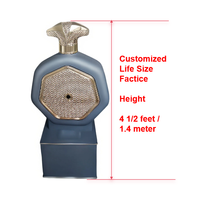 Présentoir de Bouteille de Parfum Factice en Fibre de Verre Renforcée Personnalisé, Gris, Taille Réelle, 1,4 Mètre (4,5 Pieds) de Haut