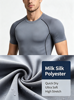 Camiseta Deportiva de Compresión de Alta Elasticidad PRO para Hombre, Camiseta de Manga Corta de Secado Rápido para Correr y Entrenamiento Físico