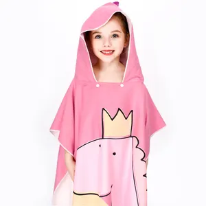 Benutzer definierte Kinder Kinder Kapuzen handtuch Mikro faser schnell trocknen Schwimmbad Kinder Poncho Strand tuch