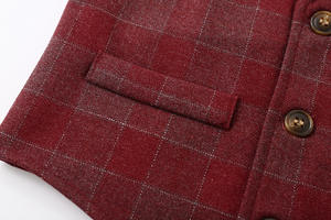 Completo Formale da Gentiluomo per Ragazzi con Motivo a Quadri, Maniche Lunghe, Papillon, Camicia, Pantaloni e Gilet, Set di Abbigliamento per Bambini per Spettacoli, Matrimoni e Banchetti - Product Image 6