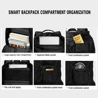 Sac à dos Oxford tendance avec coussin d'air, sac extérieur stéréo, décontracté, grande capacité, unisexe, pratique pour les voyages, sac à dos pour ordinateur portable en polyester