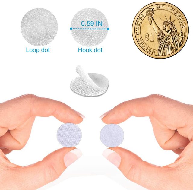 Sticky Hook and Loop Pad Adhesive 20 mm  White Black Round Velcroes Self Adhesive  Hook and Loop Dots