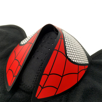 Masque de fête réutilisable Spider-Man EL demi-visage, alimentation directe usine, avec capteur sonore puissant et panneau EL activé par le son pour Halloween