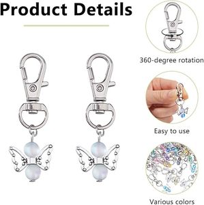 Consegna Rapida Portachiavi <span class=keywords><strong>con</strong></span> Angelo Custode e Pietra Portafortuna, Bomboniera per Matrimonio, Regalo di Battesimo per Donne, Pronto per la Spedizione - Product Image 4