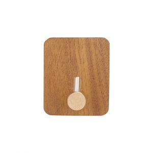 WEKIS Modern Self-Adhesive Metal Door Hanger Wall-Mounted Wood Towel <b>Hook</b> for Kitchen & <b>Bathroom</b> for Clothing Storage - Product Image 2