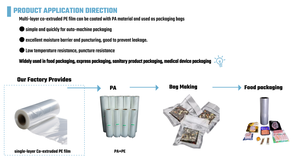 Soffiaggio a tre strati Co-estrusione LDPE HDPE Poly Film media barriera per alimenti morbidi materiali da imballaggio - Product Image 2
