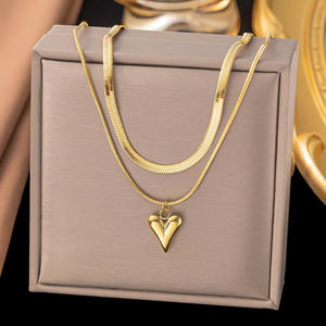 สร้อยคอแฟชั่นชุบทองราคาส่ง - จี้สแตนเลสสตีลป้องกันการแพ้ สร้อยคอเครื่องประดับคุณภาพสำหรับผู้หญิง - Product Image 1