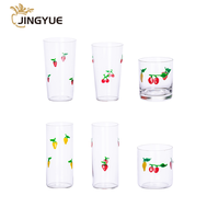 Verres à boire personnalisés minimalistes ultra-fins transparents décorés de fruits pour la maison, les restaurants et l'usage quotidien