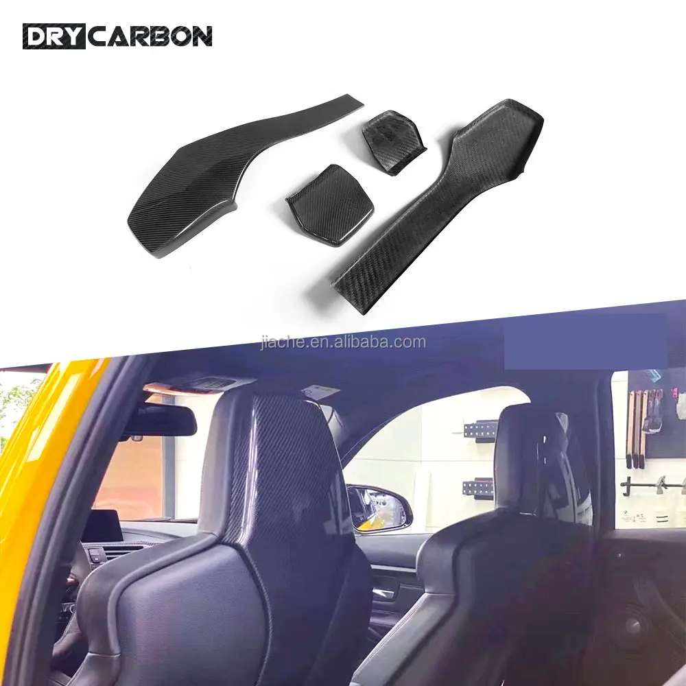 Dry Carbon Seat Back Cover Trim Decoration For BMW F80 M3 F83 M4 F87 M2 M4 Sedan 2014-2019 4PCs/Set Car Interior Backrest