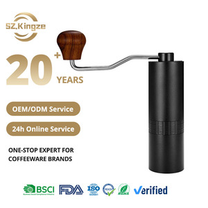 Kingze-Cafetera Espresso portátil, molinillo de Café Manual de diseño personalizado, mini molinillo cónico de acero inoxidable - Product Image 1