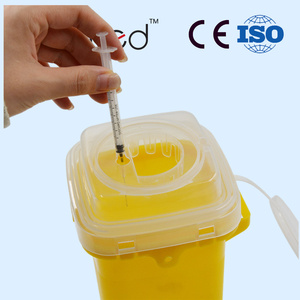 Caja de seguridad desechable para objetos punzocortantes de 2L, para jeringas, caja para jeringas de diabéticos, amarilla, para el hogar, contenedor de objetos punzocortantes de 2L - Product Image 6