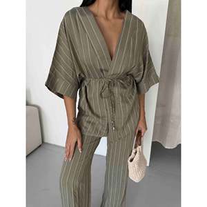 Conjunto de Kimono a Rayas - Verde Salvia - Product Image 2