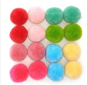 Juguete interactivo barato para gatos, bola elástica de poliéster de 3 cm, protección del medio ambiente, juguete que rebota de peluche no ruidoso, Bola de animales - Product Image 2