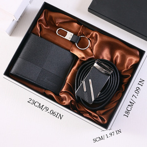 Men's Wallet Belt Gift Set Brown Leather Business Formal Valentine'S Day <b>Present</b> - Product Image 2