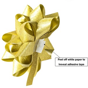 Rubans de Cadeau Double Face en Polyester Tissé, Motif Papillon Étoile Dorée, pour Décorations de Noël, Anniversaire, Saint-Valentin - Product Image 2