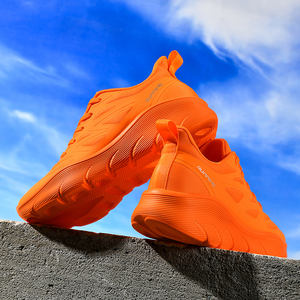 Private Label Custom Men's <strong>Orange</strong> Cushioning Running Walking <strong>Shoes</strong> Lace up Round Fashion Sneakers for Men - Product Image 4