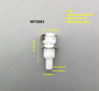Ju All Plastic 3/8 "Tuyau Barb In-line Valved Shut Off Quick Connect Coupling Male Insert Natural Pom Disconnect Connector