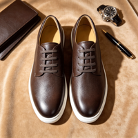 Baskets décontractées pour homme en cuir de vachette, confort toute la journée, style habillé moderne pour le bureau et la marche