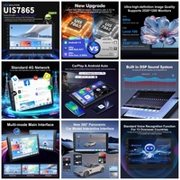 Radio para Auto con Android 14, 8 Núcleos, GPS Multimedia Universal UIS7865, Pantalla Dividida, Control por Voz con IA, Carplay Inalámbrico y Android Auto