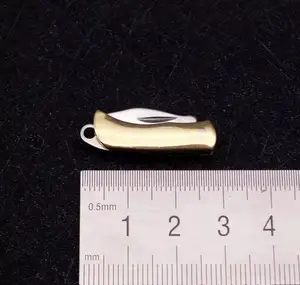 LLavero de latón plegable promocional, cuchillo de hoja de regalo, minicuchillo de bolsillo para herramienta pequeña