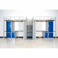 Tempat Tidur Susun Asrama Baja, Tempat Tidur Tingkat Logam Sekolah, Tempat Tidur Susun Ganda Asrama dengan Meja Komputer