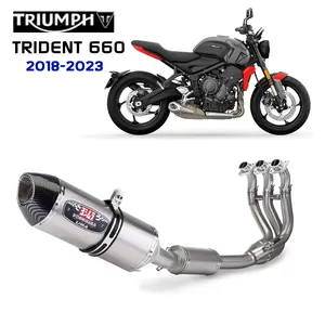 Motorcycle Exhaust Pipe Stainless Steel For Triumph Trident 660 Muffler Motorcycle Exhuatst Full System Header Pipe