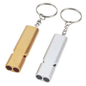 Silbato de Aleación de Aluminio de Doble Frecuencia y Alta Frecuencia, Equipo de Rescate y Supervivencia al Aire Libre, Mosquetones Planos, Llaveros con Logotipo Personalizado - Product Image 3