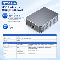 Adaptador Thunderbolt 3 a Ethernet de 10Gbps, Tarjeta de Red USB4 RJ45 JHL7440+AQC113C, Base de Conexión de Aluminio