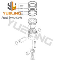 41017-20020 4101720020 Jeu de segments de piston compatible avec les moteurs diesel marins S6U S6U2 S8U S12U S16U, pièces de rechange pour le marché secondaire