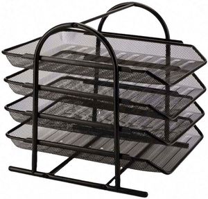 Organizador de Archivos Metálico de 4 Niveles para Oficina y Hogar, Organizador de Escritorio, Organizador de Documentos de Malla, Compra Directa en China - Product Image 1