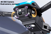 Mini drone quadricoptère Wifi FPV avec évitement d'obstacles par flux optique, caméra double HD