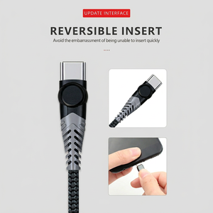 สาย USB C to USB C 60W รองรับการชาร์จเร็ว 3A 20V สาย Type C <span class=keywords><strong>แบ</strong></span>บสองสี ผลิตจากทองแดงปลอดออกซิเจน รองรับการส่งข้อมูล 480Mbps สำหรับแล็ปท็อปและโทรศัพท์ - Product Image 2