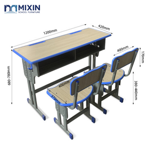 Suministro Directo de Fábrica, Escritorios Dobles con Sillas para Escuelas Primarias y Secundarias, Escritorio Reforzado para Aulas, Mesa de Entrenamiento y Tutoría - Product Image 3