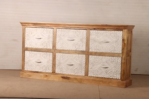 Solid Wood <b>Storage</b> <b>Sideboard</b> Cabinet with Adjustable Shelves and Drawers for Dining Room Living Room Home Furniture OEM ODM - Product Image 3