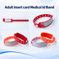 Bracelets jetables en PVC pour la vente en gros, avec carte d'identification médicale intégrée, étanches et fins pour patients