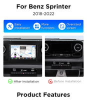 Junsun Autoradio Qualcomm Chip Android pour Benz Sprinter 2018-2022 8 cœurs 4G Apple CarPlay Stéréo 360 Caméra 1.8 Ghz RDS DSP