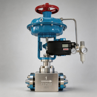 Vanne de régulation intelligente pneumatique avec actionneur modulateur et cage en PTFE pour chauffage à vapeur, vanne à globe en acier inoxydable à pression
