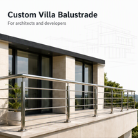 Barre de balustrade moderne en acier inoxydable pour intérieur et extérieur