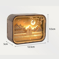 Lampe de table veilleuse LED transfrontalière personnalisée artisanale en bois pour chambre à coucher chevet décoration intérieure alimentée par batterie