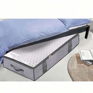 Ensemble de 2 sacs de rangement sous le lit respirants gris pour couette et édredon avec fenêtre transparente, fermetures éclair et 4 poignées robustes - Product Image 6