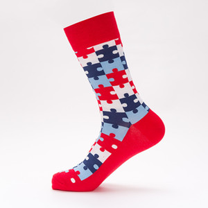 WOWEI Chaussettes en coton à mi-mollet colorées à la mode Chaussettes heureuses Chaussettes <span class=keywords><strong>de</strong></span> couple décontractées sans confitures Tube d'équipage <span class=keywords><strong>pour</strong></span> hommes - Product Image 6