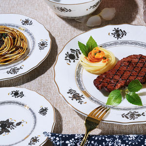 Лидер продаж, коричневые тарелки из костяного фарфора, керамическая посуда, роскошные обеденные наборы для свадьбы, вечеринки и аренды - Product Image 3