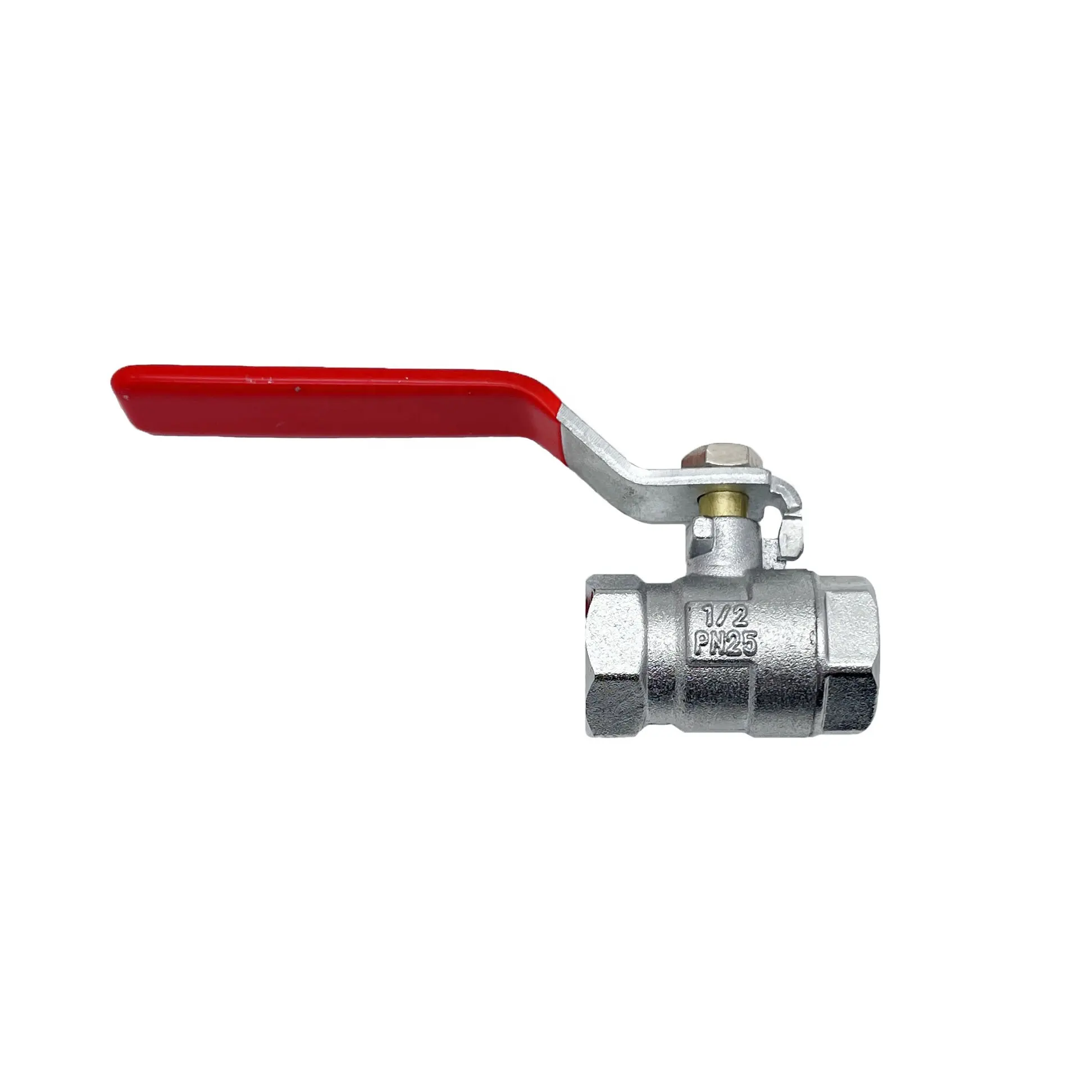 Danhong 1/2 120g red iron handle nickel plated ball valve for water pipe