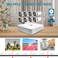 Kit NVR WiFi sans fil 8 canaux Full Color Vision Nocturne IP66, Système de Surveillance CCTV avec Caméras de Sécurité IP66 2MP 3MP 5MP