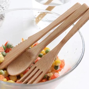 Ensemble de couteau, fourchette et cuillère en bambou 20 cm, ustensiles de camping écologiques, ensemble de couverts - Product Image 2