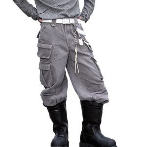 กางเกงคาร์โก้ผู้ชายขายส่ง สตรีทแวร์ ผ้าฝ้าย 100% ทรงหนา หลายกระเป๋า ดีไซน์โครงสร้างหลวม สไตล์เวิร์คแวร์ - Product Image 5